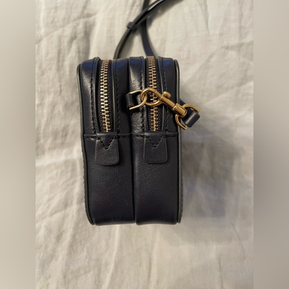 Navy Anya Hindmarch - Double Zip Leather Crossbody with adjustable strap - Picture 6 of 10